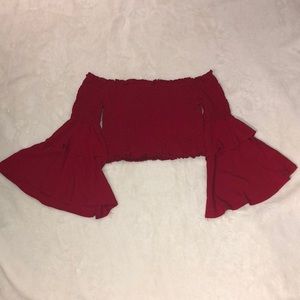 Never worn, Long sleeve flutter top